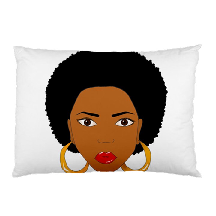 African American woman with сurly hair Pillow Case (Two Sides)