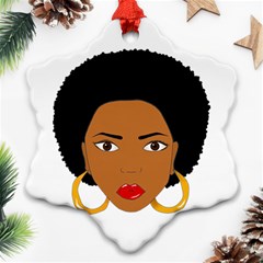 African American Woman With ?urly Hair Ornament (snowflake)