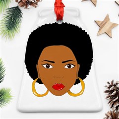 African American Woman With ?urly Hair Ornament (bell) by bumblebamboo