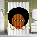 African American woman with сurly hair Shower Curtain 48  x 72  (Small)  Curtain(48  X 72 ) - 42.18 x64.8  Curtain(48  X 72 )