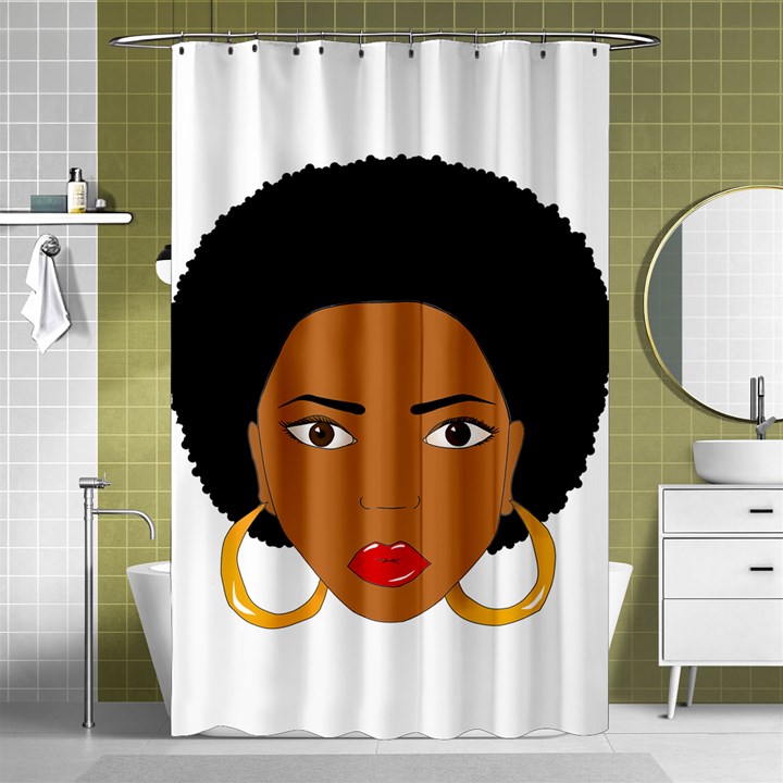 African American woman with сurly hair Shower Curtain 48  x 72  (Small) 