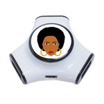 African American woman with сurly hair 3-Port USB Hub Front