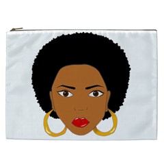 African American Woman With ?urly Hair Cosmetic Bag (xxl) by bumblebamboo