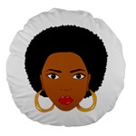 African American woman with сurly hair Large 18  Premium Round Cushions Front