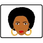 African American woman with сurly hair Double Sided Fleece Blanket (Medium)  58.8 x47.4  Blanket Front