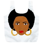 African American woman with сurly hair Full Print Recycle Bag (XL) Back