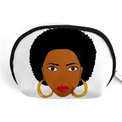 African American Woman With ?urly Hair Accessory Pouch (medium)