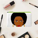 African American woman with сurly hair Cosmetic Bag (XS) Front