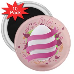 Easter Egg Colorful Spring Color 3  Magnets (10 pack) 