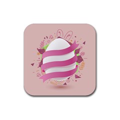 Easter Egg Colorful Spring Color Rubber Coaster (square)  by Pakrebo