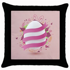 Easter Egg Colorful Spring Color Throw Pillow Case (Black)