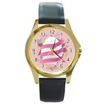 Easter Egg Colorful Spring Color Round Gold Metal Watch Front