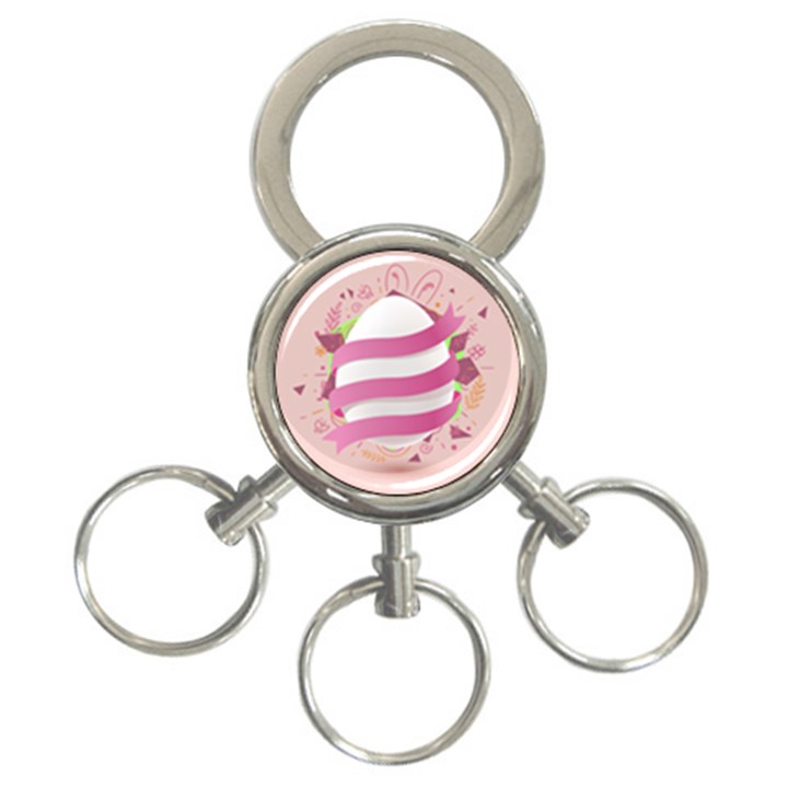 Easter Egg Colorful Spring Color 3-Ring Key Chain