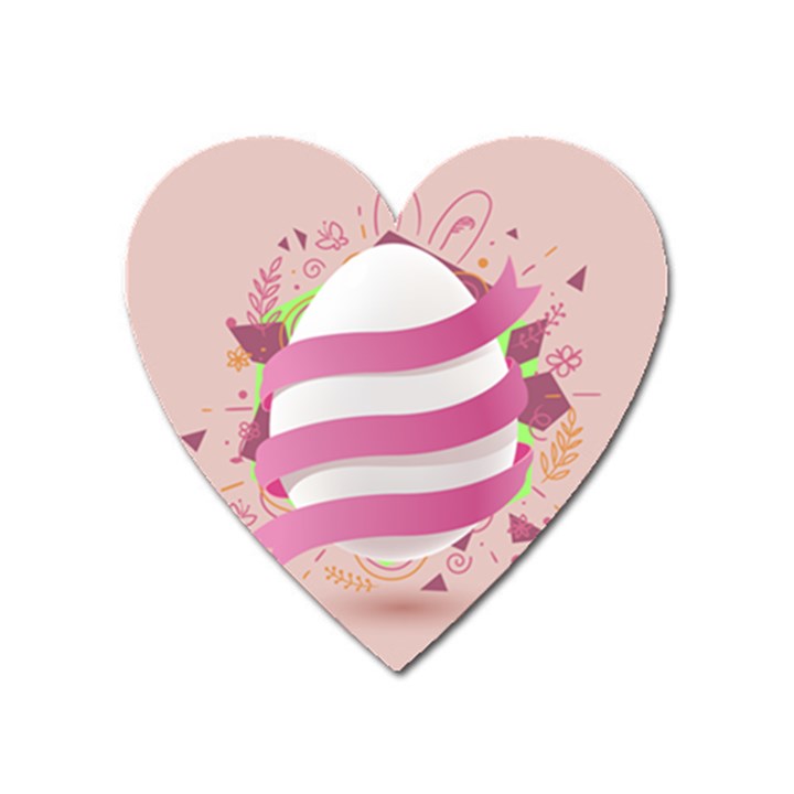 Easter Egg Colorful Spring Color Heart Magnet