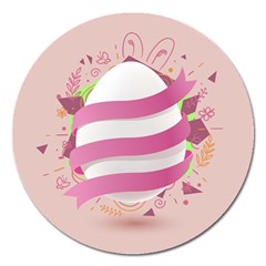 Easter Egg Colorful Spring Color Magnet 5  (Round)