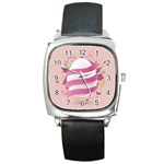 Easter Egg Colorful Spring Color Square Metal Watch Front