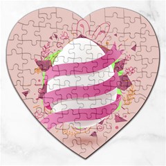 Easter Egg Colorful Spring Color Jigsaw Puzzle (Heart)