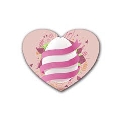 Easter Egg Colorful Spring Color Rubber Coaster (Heart) 