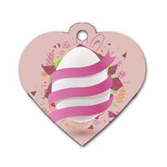 Easter Egg Colorful Spring Color Dog Tag Heart (One Side)