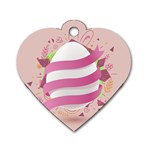 Easter Egg Colorful Spring Color Dog Tag Heart (Two Sides) Front