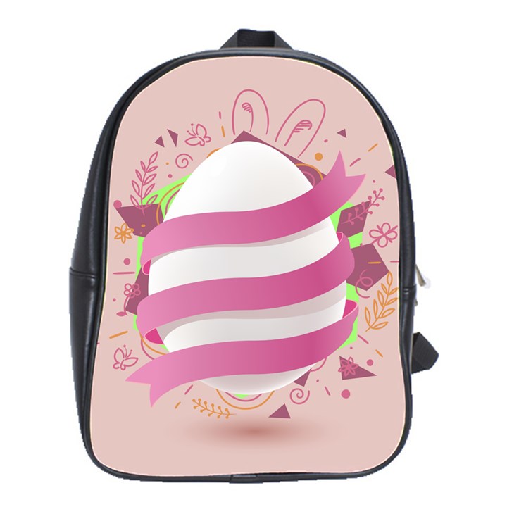 Easter Egg Colorful Spring Color School Bag (Large)