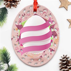 Easter Egg Colorful Spring Color Ornament (Oval Filigree)