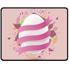 Easter Egg Colorful Spring Color Double Sided Fleece Blanket (Medium) 