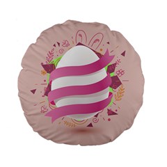 Easter Egg Colorful Spring Color Standard 15  Premium Flano Round Cushions by Pakrebo