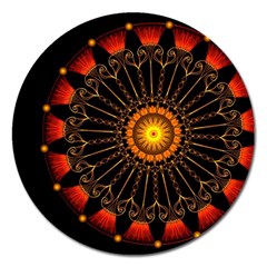 Ornaments Filigree Bright Magnet 5  (round) by Pakrebo