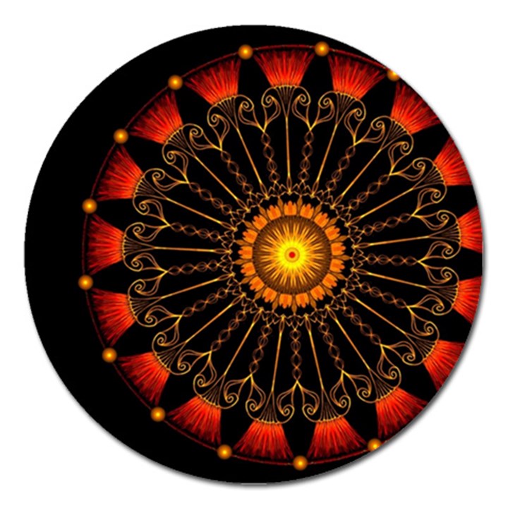 Ornaments Filigree Bright Magnet 5  (Round)