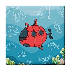 Dive Scuba Ocean Sea Water Fish Tile Coaster by Pakrebo