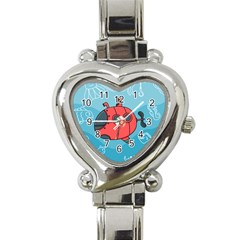 Dive Scuba Ocean Sea Water Fish Heart Italian Charm Watch by Pakrebo