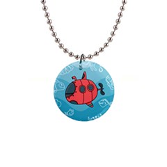 Dive Scuba Ocean Sea Water Fish 1  Button Necklace by Pakrebo