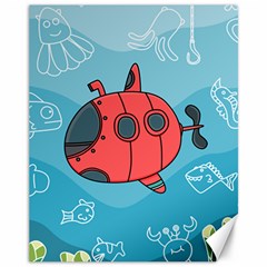 Dive Scuba Ocean Sea Water Fish Canvas 11  X 14  by Pakrebo