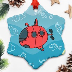 Dive Scuba Ocean Sea Water Fish Snowflake Ornament (two Sides) by Pakrebo