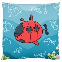 Dive Scuba Ocean Sea Water Fish Large Cushion Case (two Sides) by Pakrebo