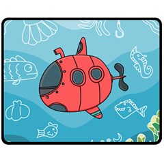 Dive Scuba Ocean Sea Water Fish Double Sided Fleece Blanket (medium)  by Pakrebo