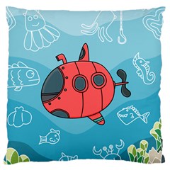 Dive Scuba Ocean Sea Water Fish Standard Flano Cushion Case (one Side) by Pakrebo