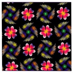 Pattern Flowers Wallpaper Wooden Puzzle Square