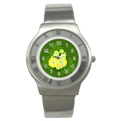 Buttercup Ranunculus Globe Flower Stainless Steel Watch by Pakrebo