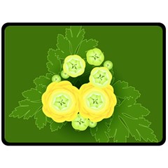 Buttercup Ranunculus Globe Flower Fleece Blanket (large)  by Pakrebo