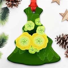 Buttercup Ranunculus Globe Flower Christmas Tree Ornament (two Sides) by Pakrebo