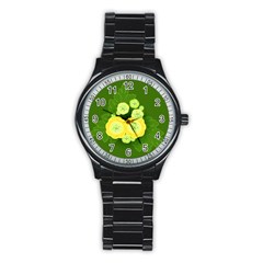 Buttercup Ranunculus Globe Flower Stainless Steel Round Watch by Pakrebo