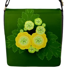 Buttercup Ranunculus Globe Flower Flap Closure Messenger Bag (s)