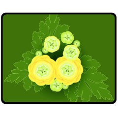 Buttercup Ranunculus Globe Flower Double Sided Fleece Blanket (medium)  by Pakrebo