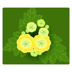 Buttercup Ranunculus Globe Flower Double Sided Flano Blanket (small)  by Pakrebo