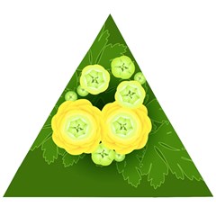 Buttercup Ranunculus Globe Flower Wooden Puzzle Triangle