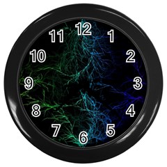 Fractal Lines Wallpaper Backdrop Wall Clock (black) by Pakrebo