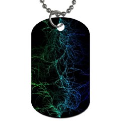 Fractal Lines Wallpaper Backdrop Dog Tag (one Side) by Pakrebo