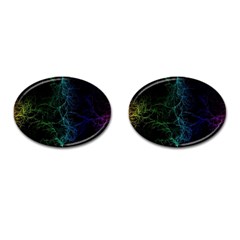 Fractal Lines Wallpaper Backdrop Cufflinks (oval) by Pakrebo